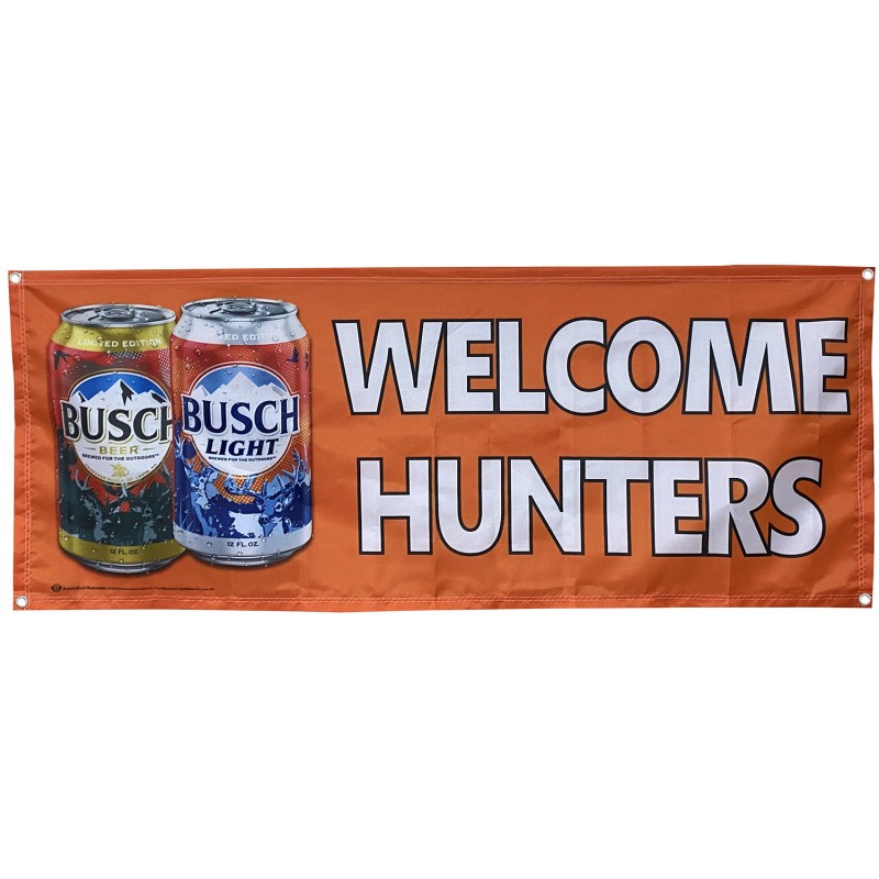 Busch Light Beer Flag Welcome Hunters 2x8ft Banner