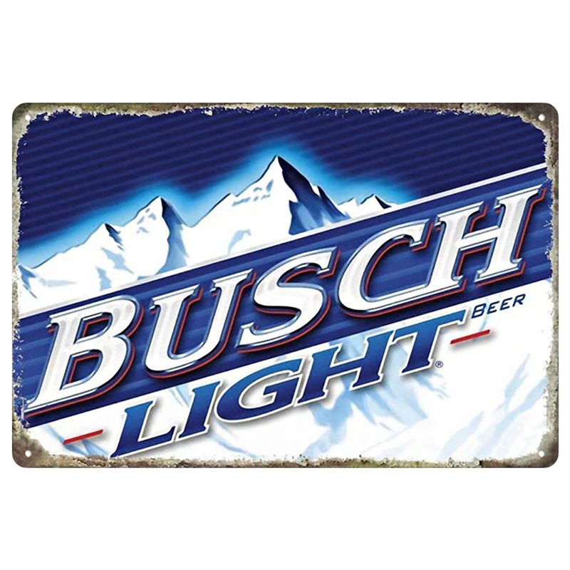 Vintage Busch Light Beer Tin Sign