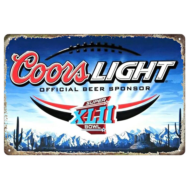 Vintage Cools Light Beer XLII Tin Sign