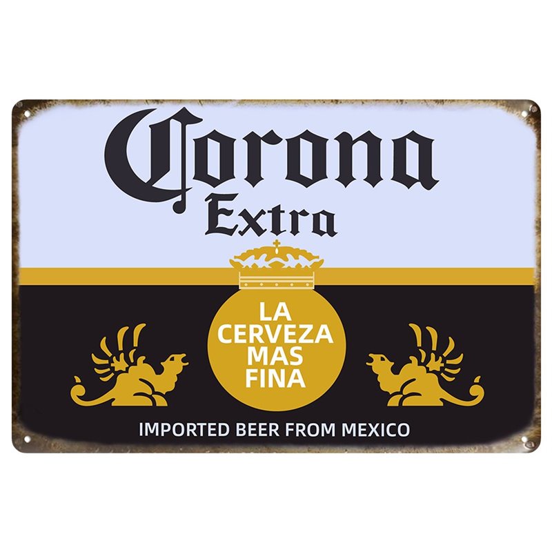Vintage Corona Extra Beer Mexico Tin sign