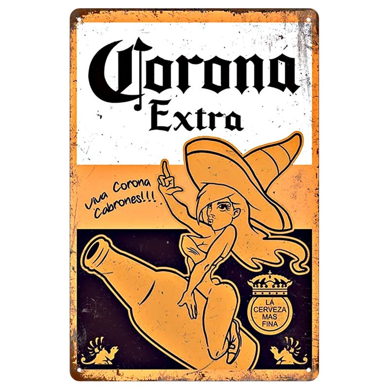 Vintage Corona Extra Beer Tin sign