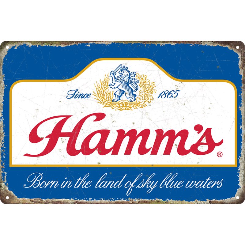 Vintage Hamm's Beer 1865 Tin Sign