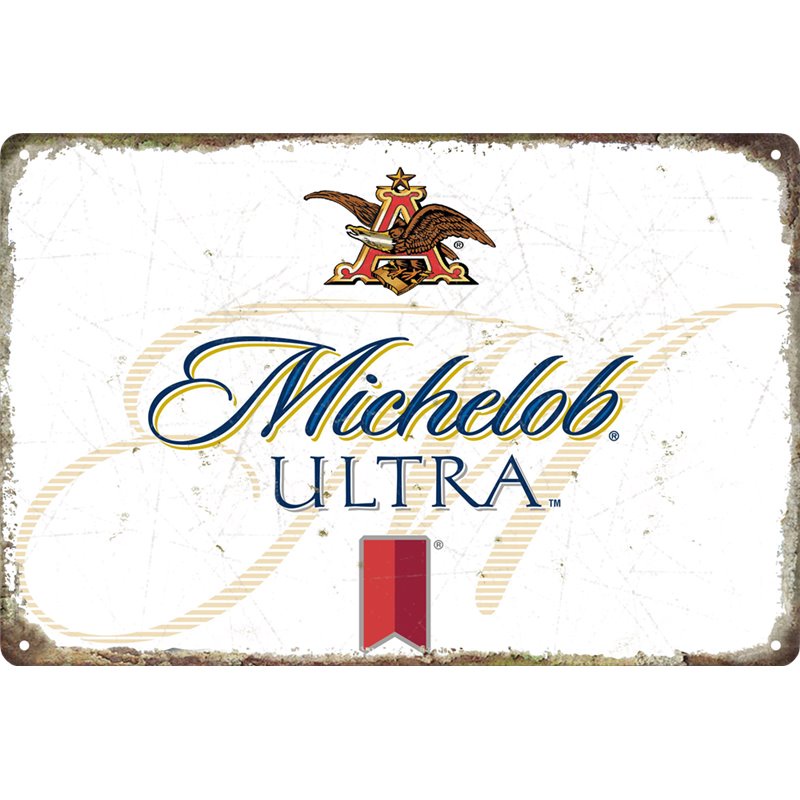 Vintage Michelob Ultra Beer Tin Sign White