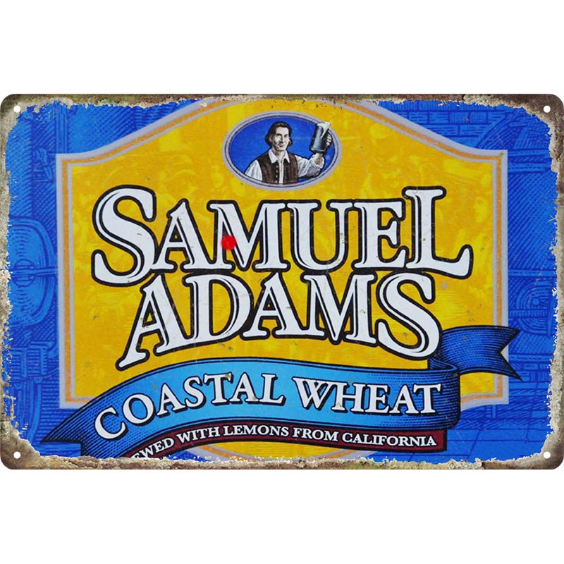 Vintage Samuel Adams Beer Tin Sign