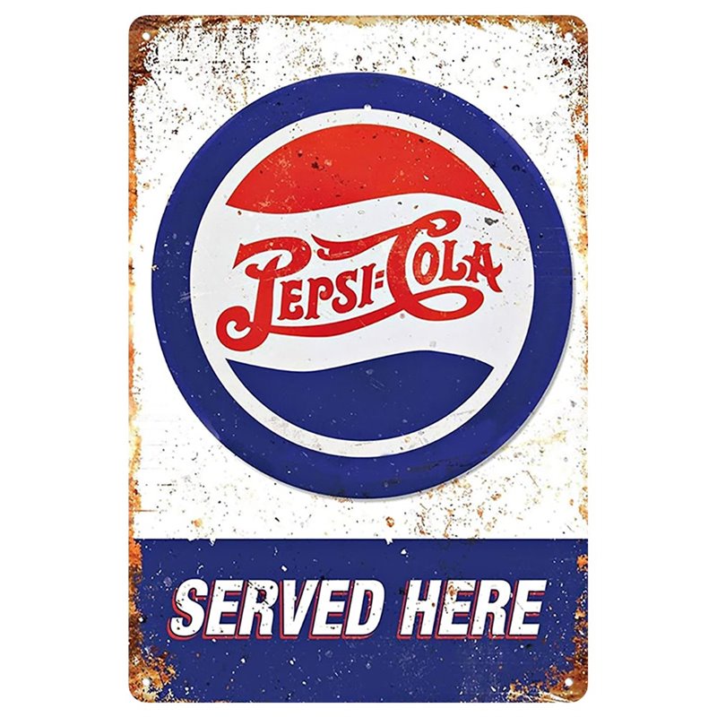 Vintage Pepsi Cola Served Here Tin Sign