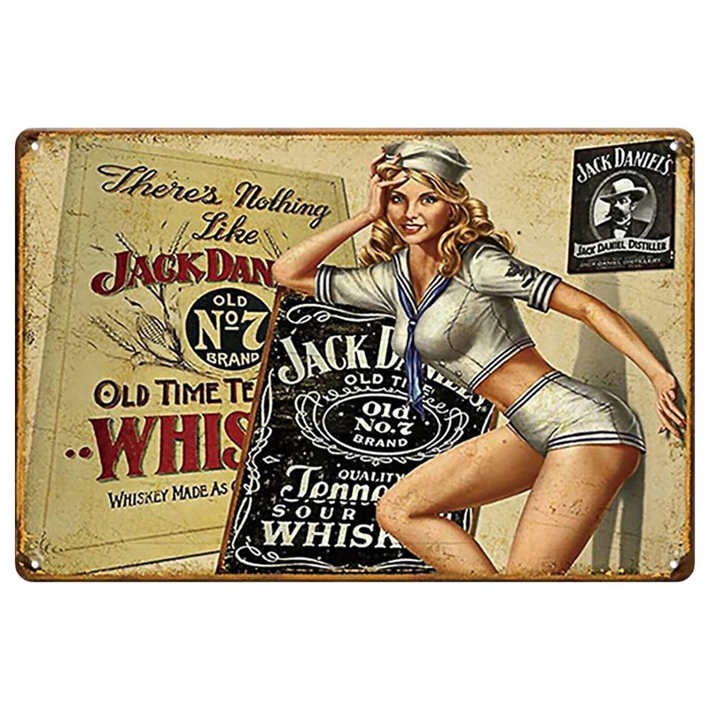 Vintage Jack Daniels Whiskey Tin Sign
