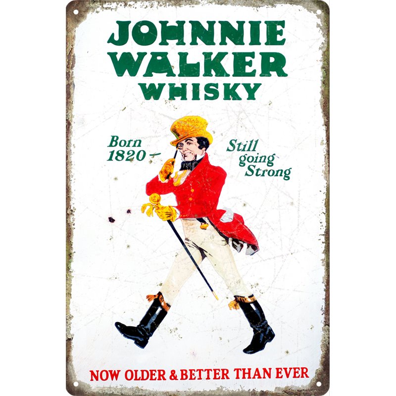 Vintage Johnnie Walker Whisky Tin Sign