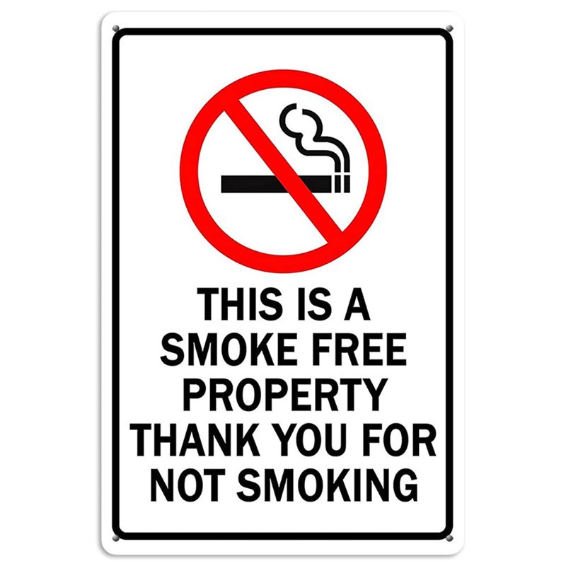 This Is A Smoke Free Property Thank You For Not Smoking Tin Sign