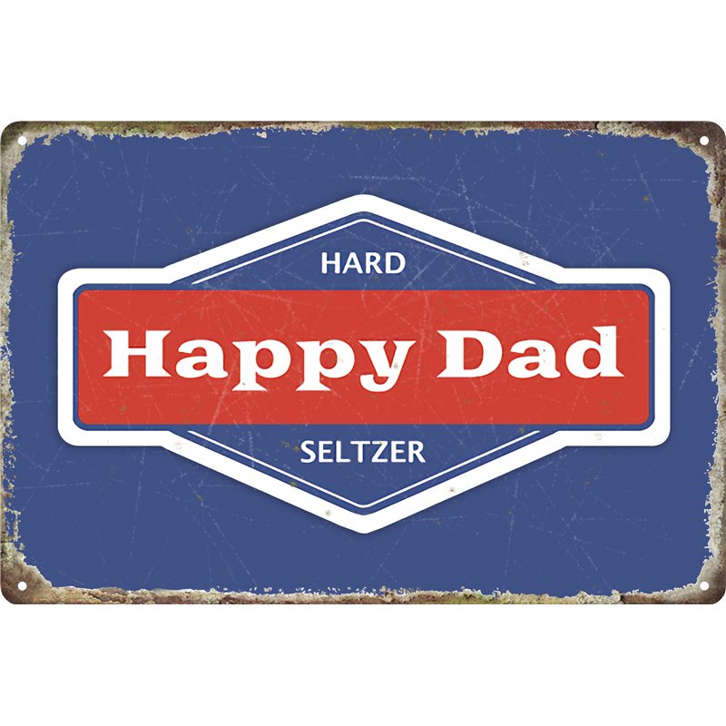 Happy Dad Tin Sign Blue