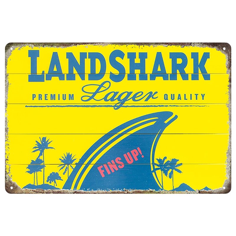 Vintage Landshark Beer Beer Metal Tin sign