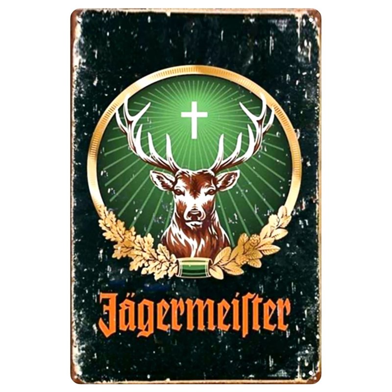 Vintage Jagermeister Metal Tin Sign