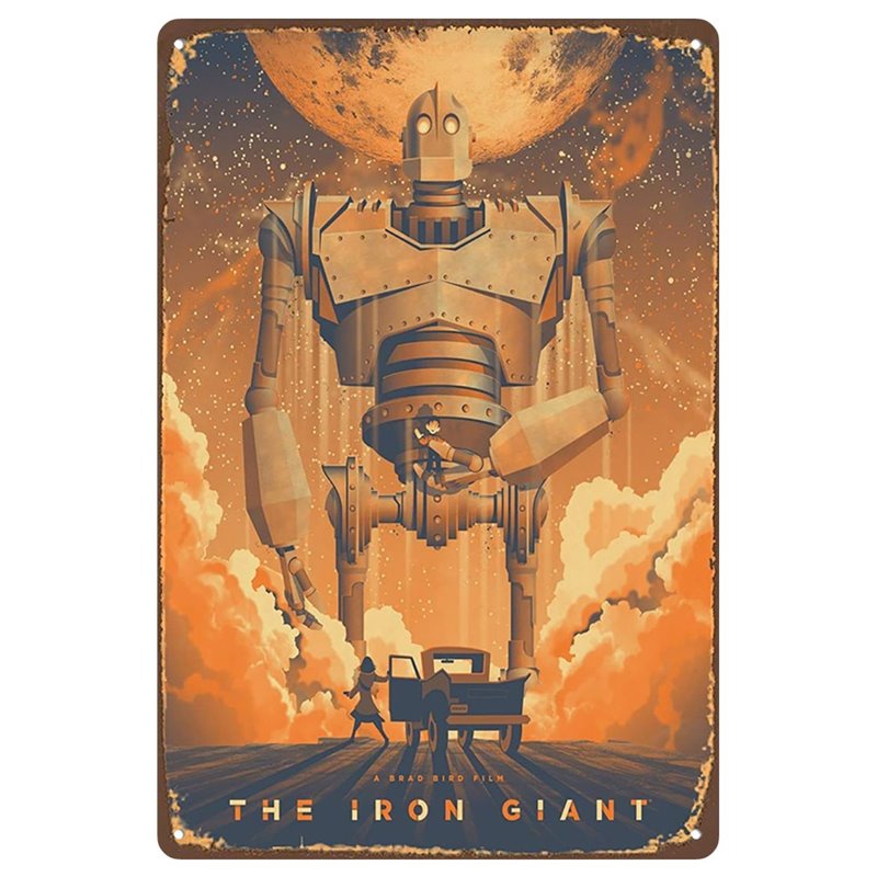 Vintage The Iron Giant Movie Metal Tin Sign