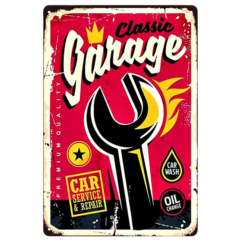 Vintage Classic Garage Service & Repair Metal Tin Sign