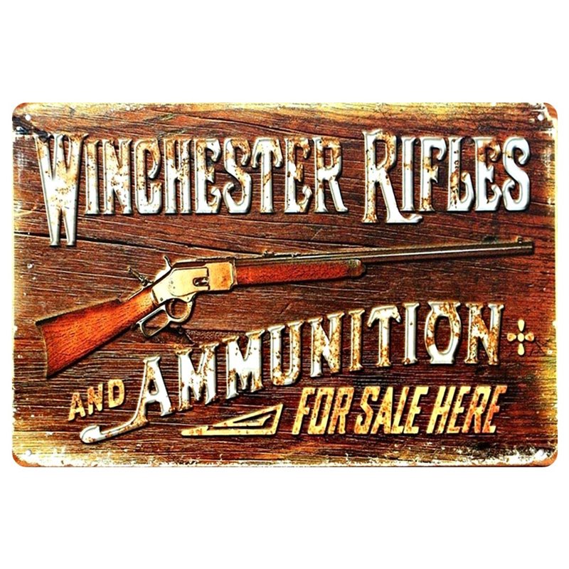 Vintage Winchester Rifles Metal Tin Sign
