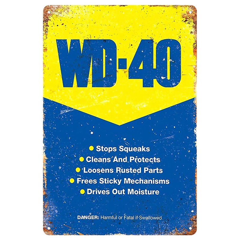 Vintage WD40 Racing Metal Tin Sign