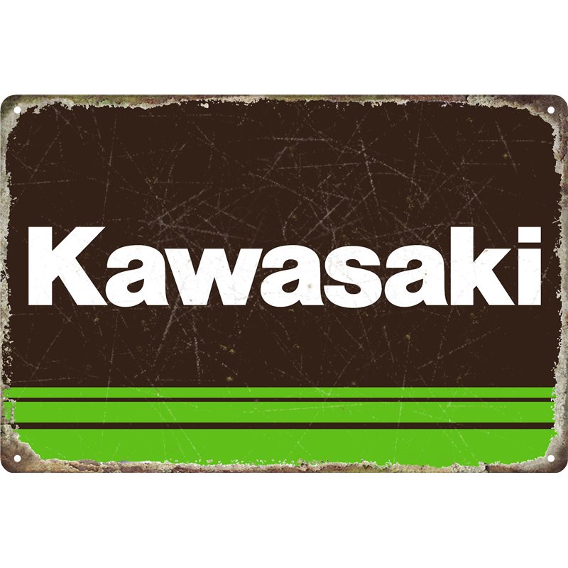 Kawasaki Metal Tin Sign