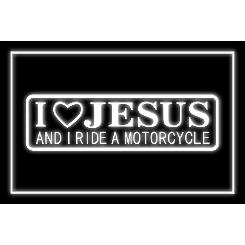 I Love Jesus and I Ride Motorcycle LED Sign