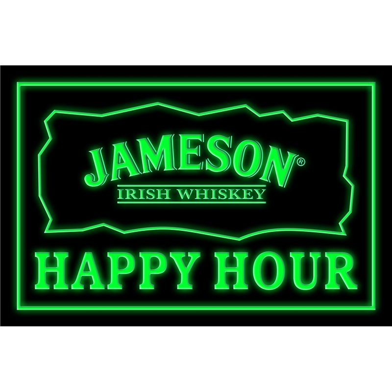 Jameson Irish Whiskey Happy Hour Bar LED Sign