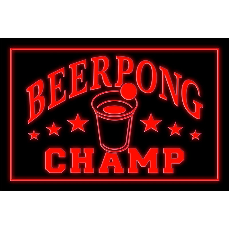 Beer Pong Champ Beer Bar LED Sign