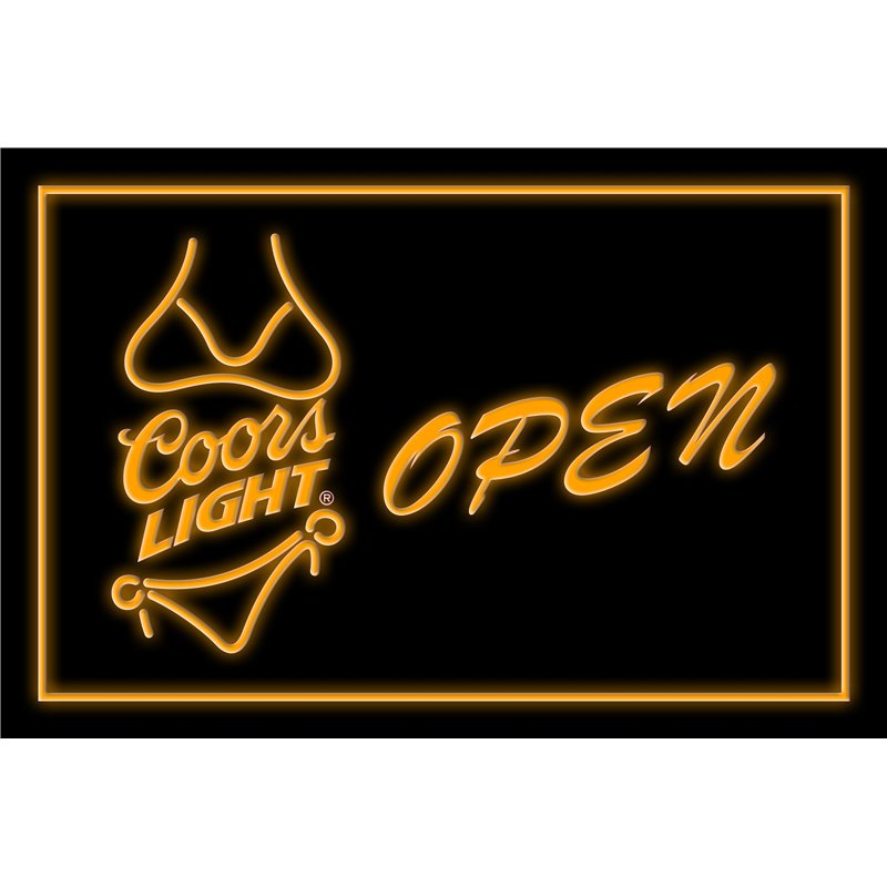 Coors Light Bikini Beer OPEN Bar LED Sign