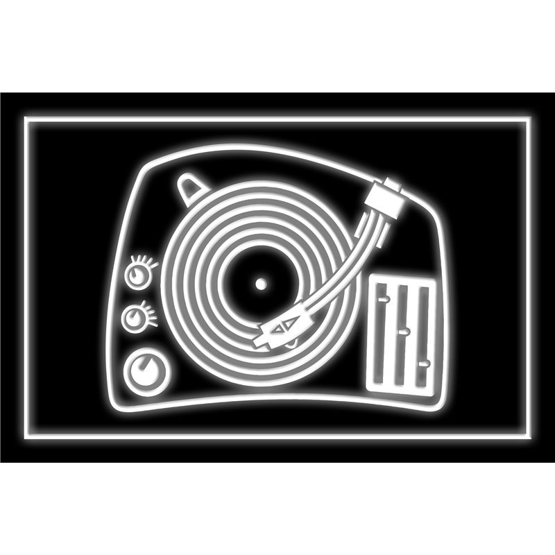 DJ Turntable Mixer Music Spinner LED Sign