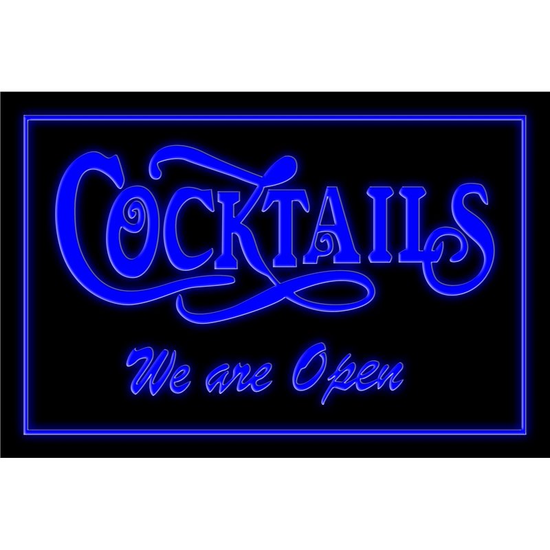Cocktails We Are Open LED Sign