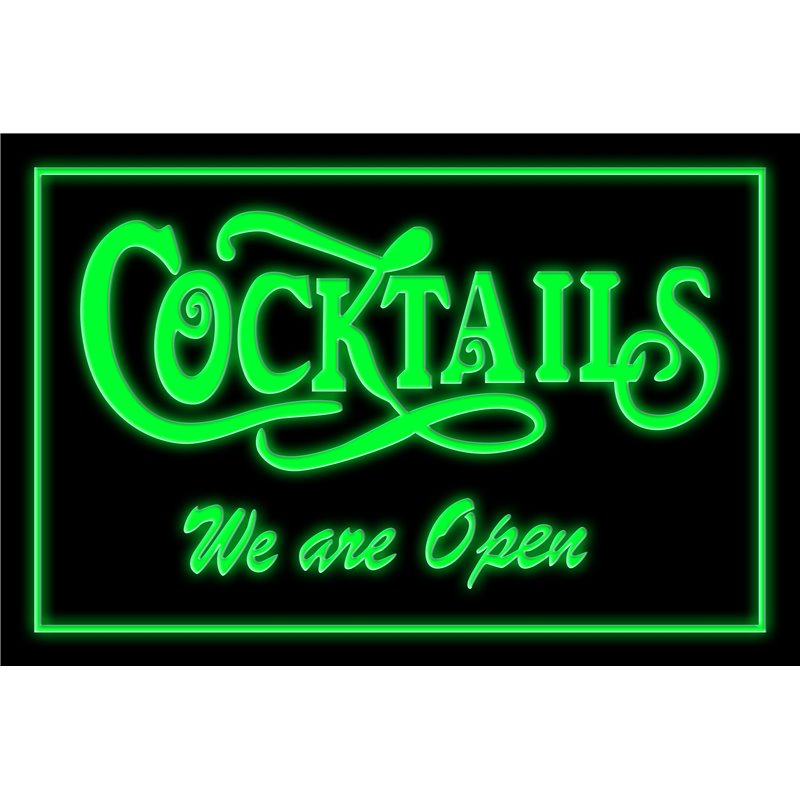 Cocktails We Are Open LED Sign