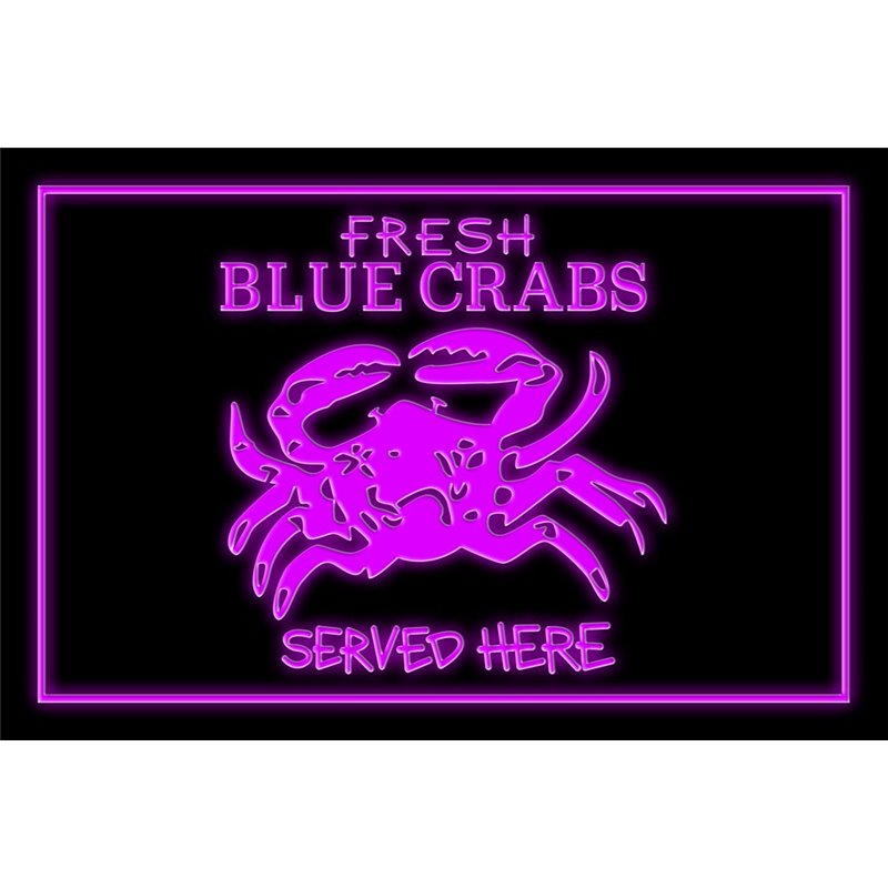 Fresh Blue Crabs Seafood Served Here Led Sign