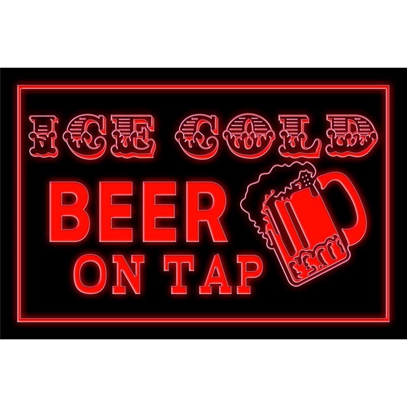 Ice Cold Beer On Tap Led Sign
