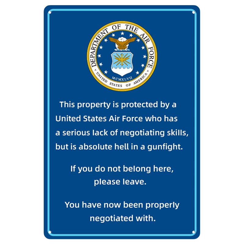 The United States Military AIr Force Metal Tin Sign