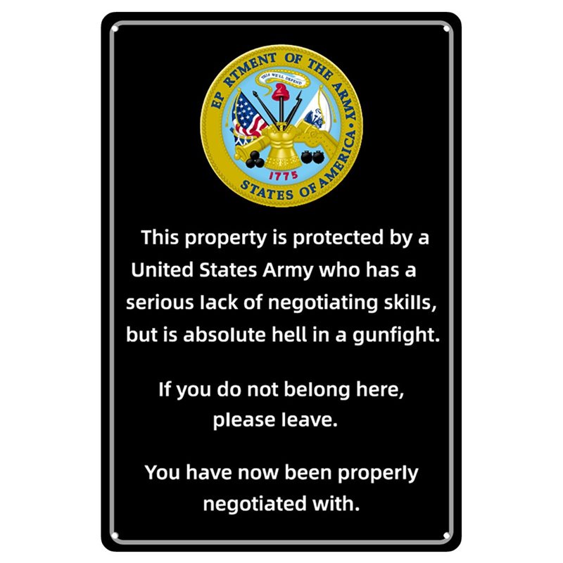 The United States Military Army Metal Tin Sign