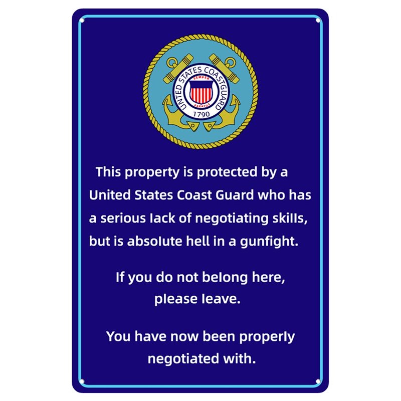 The United States Military Coast Guard Metal Tin Sign