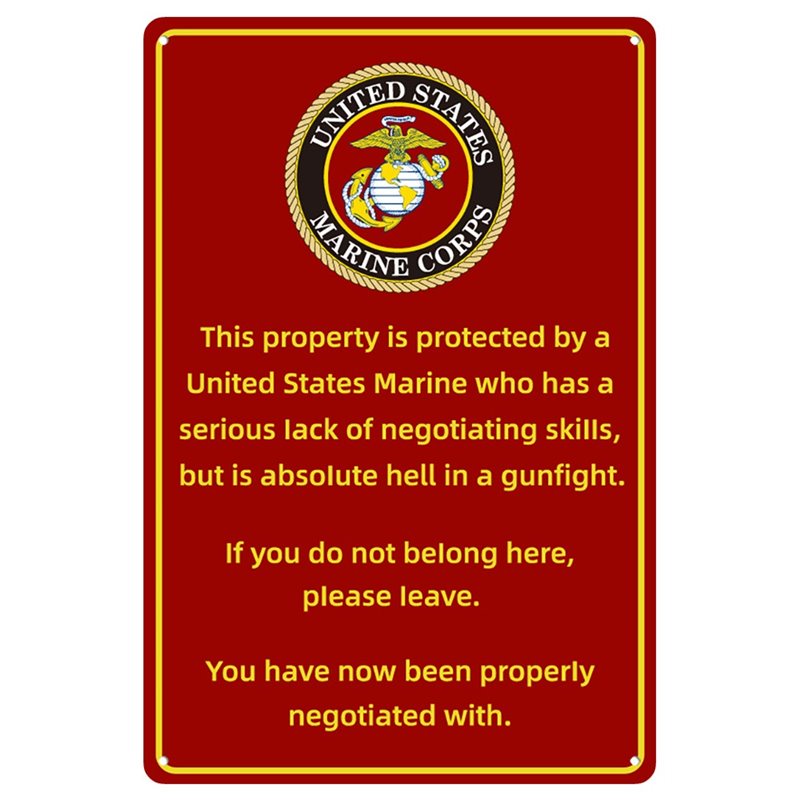 The United States Military Marine Metal Tin Sign
