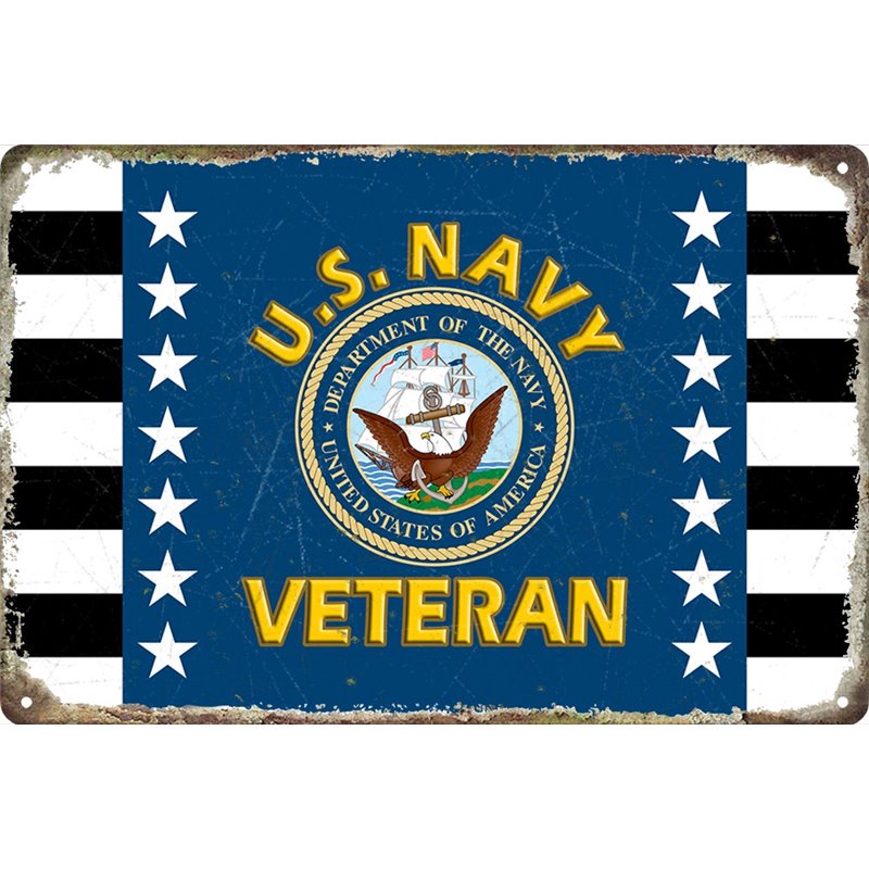 Veteran U.S. Navy Metal Tin Sign