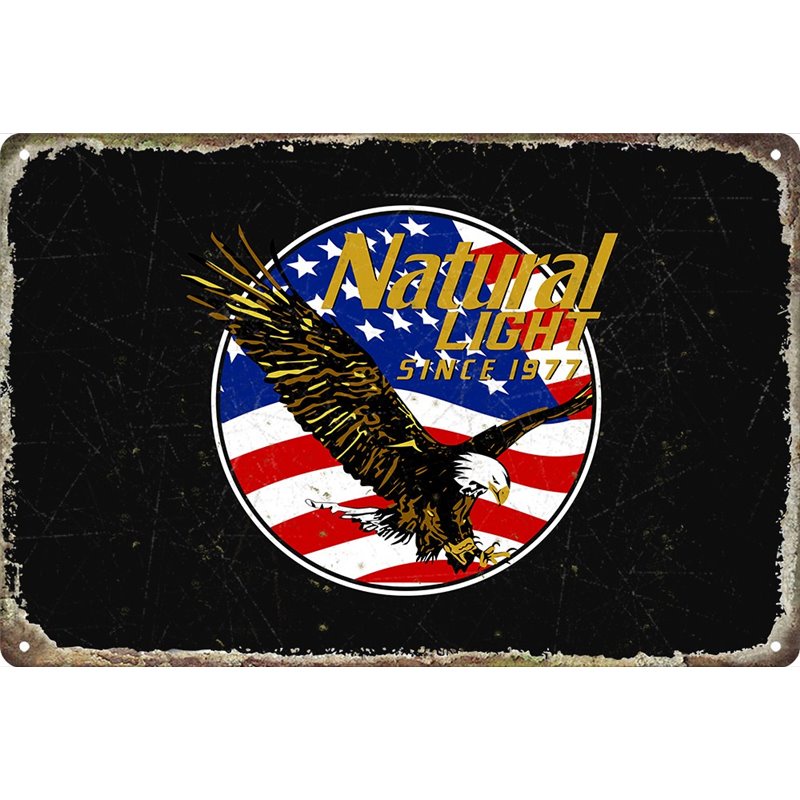 Vintage Beer Natural American Eagle Metal Tin Sign