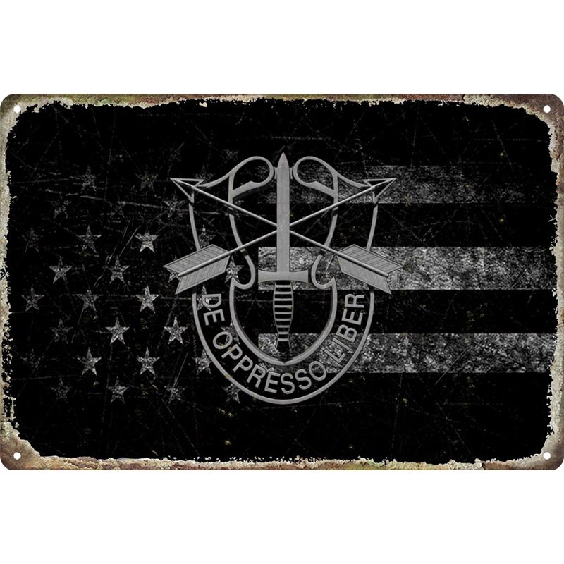 Vintage US Special Forces Insignia Metal Tin Sign