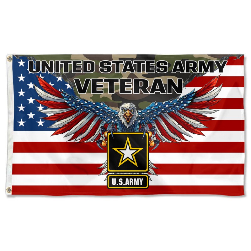 U.S. Army American Eagle Veteran Flag Banner