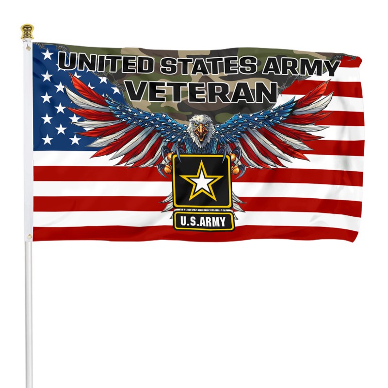 U.S. Army American Eagle Veteran Flag Banner