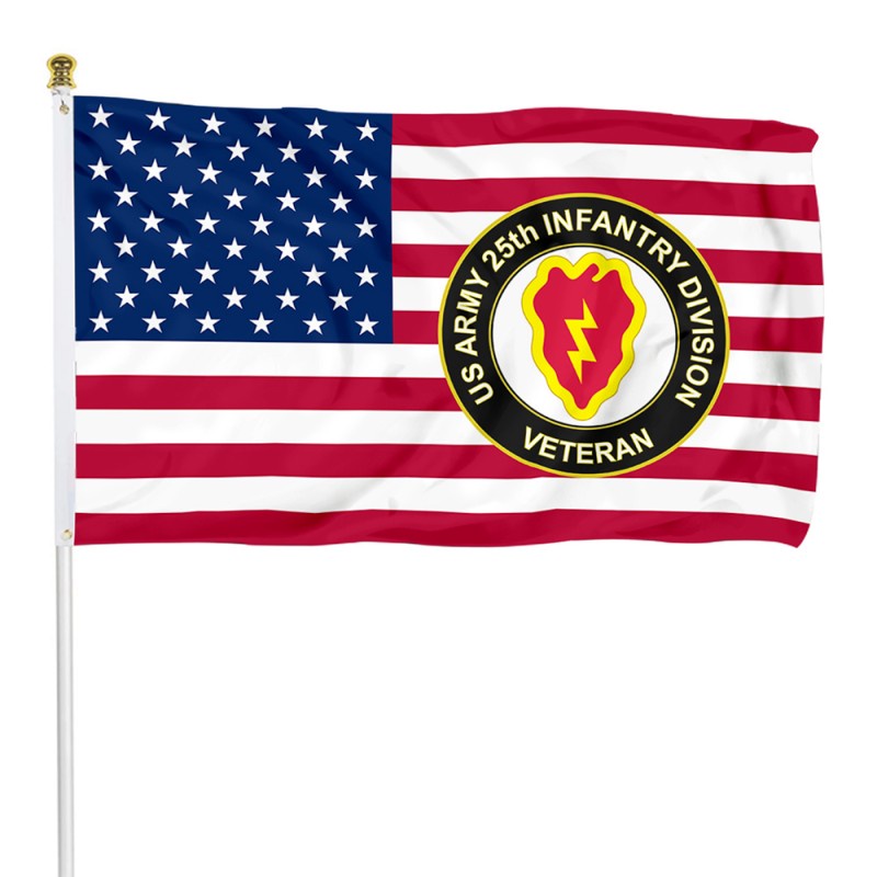 US Army Veteran 25th Infantry Division Flag Banner