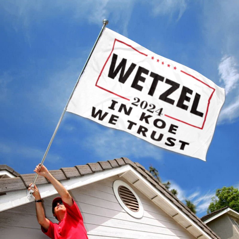 Koe Wetzel 2024 In Koe We Trust Flag Banner White